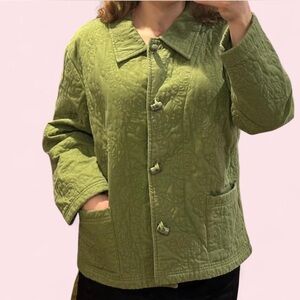 Green Quilted 100% Cotton Women's Jacket